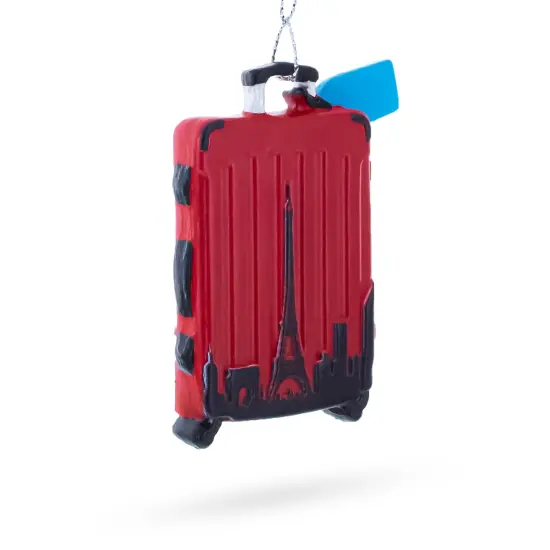 Paris Suitcase Travel Theme Resin Christmas Ornament {4}