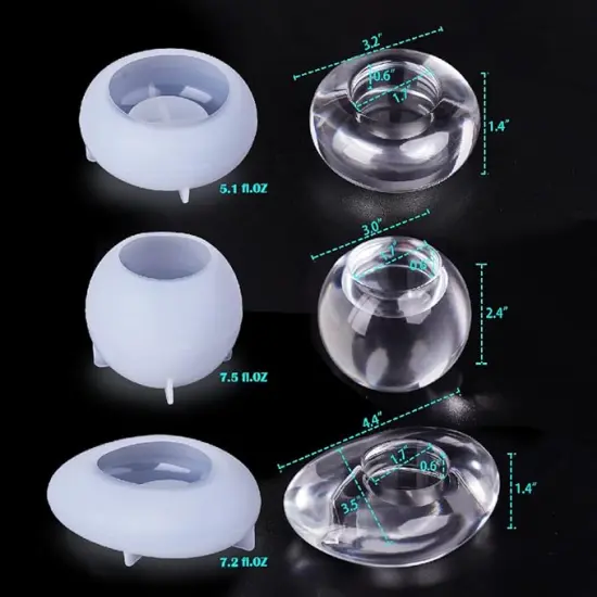 LET'S RESIN Tealight Candle Holder Resin Molds Silicone,3Pcs Tea Light Candle Holder Silicone Molds for Resin,Plaster,Cement Concrete,Resin Epoxy Molds Silicone for DIY Home D&eacute;cor,Great for Beginners {2}
