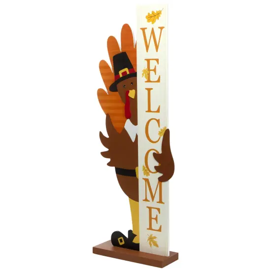 Northlight Turkey Welcome Fall Harvest Outdoor Porch Sign - 35.5" Brown {5}