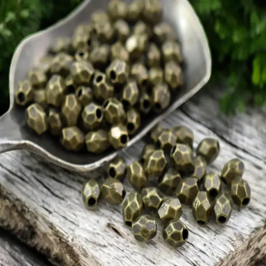 *500* 4x3mm Antique Bronze Faceted Oval Spacer Beads {1}