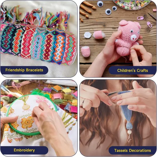 500 Color Rainbow Cross Stitch Thread, 26.3ft Each Skein Embroidery Cotton Thread for Cross Stitch, Embroidery, Craft Floss, Bracelet Making {4}