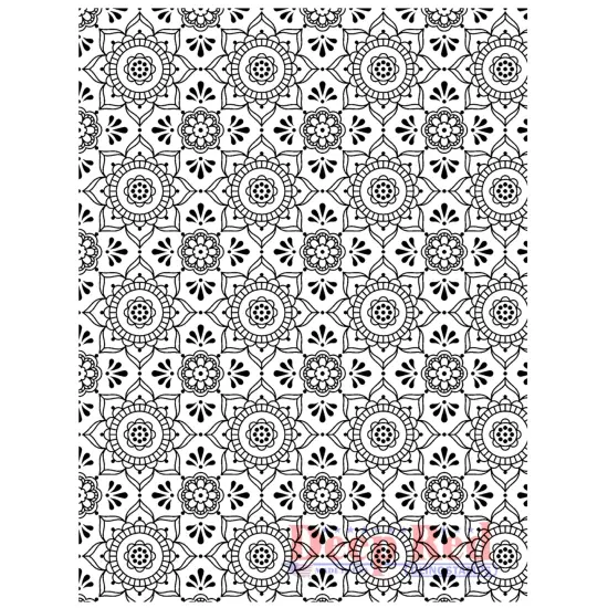 Deep Red Stamps Nordic Folk Pattern Rubber Cling Stamp {1}
