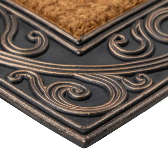 Northlight Swirled Rectangular Welcome Doormat 35" x 23" Brown {7}