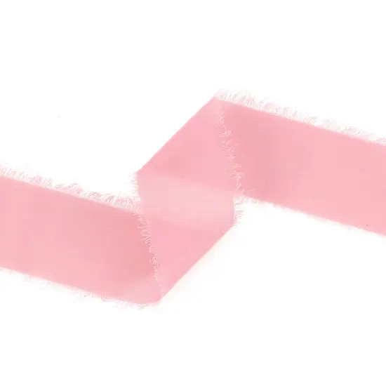 LaRibbons 1 1/2" Frayed Edge Chiffon Ribbon | 10 Yard Roll Rose {3}
