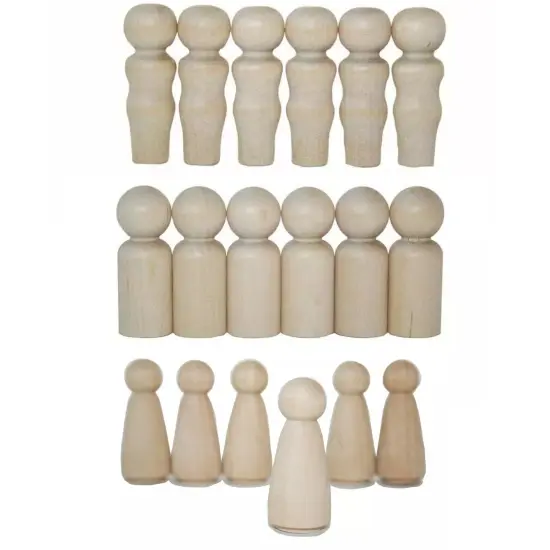 Kitcheniva Wooden Girl Little Boy Curvy Mom Baby People Peg Doll Kids Toy Crafts {2}