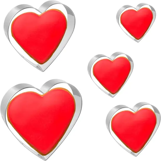 Cookie Cutters 5 Pcs Heart Cookie Cutters 2'' to 4'' for Valentine's Day {1}