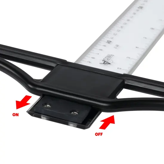 Acurit Detachable T-Square with Clear Acrylic Blade, Precise 90&deg; Angle, Dual Inking Edges, Inch/Centimeter Markings, Beveled Edges, T Square Ruler with Protective Cloth Carrying Case {3}