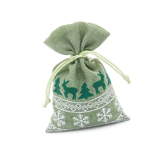 8&rdquo; x 10&rdquo; Faux Linen Bags Stylish Christmas Gift Wrapping {3}