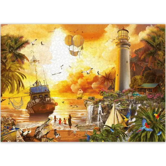 QUOKKA 1000 Pieces Puzzle for Adults and Up - Jigsaw Puzzles for Men and Women - Lighthouse Activity for Kids Ages 8-12 and Up - Colourful Game Toy for Family {1}