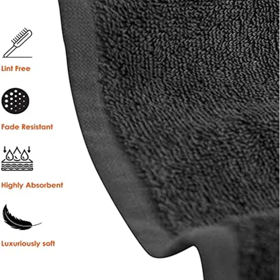 Set of 6 Hotel & Spa 100% Cotton Bath Towels 27x52 inch Gray {6}