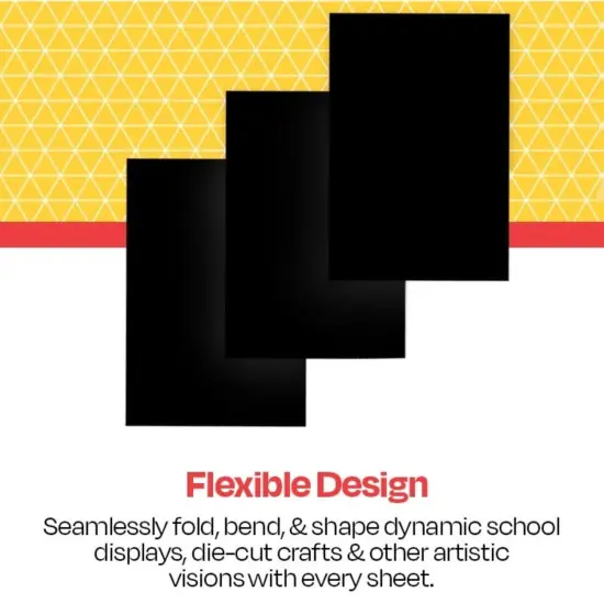 School Smart Folding Bristol Board, 12 x 18 Inches, Black, Pack of 100 {6}