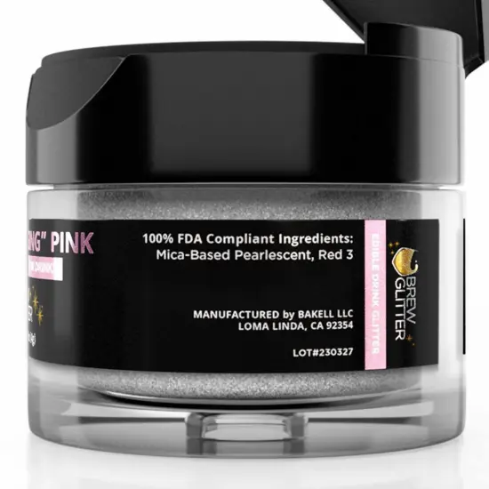 Brew Glitter - Pink Color Changing Edible Drink Glitter (4g, x1 Flip-Cap Jar) for Beer, Cocktails and Beverages {6}
