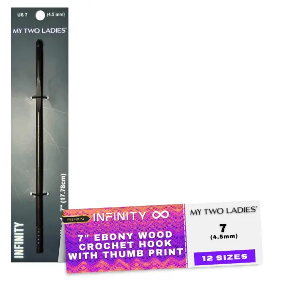 My Two Ladies | Infinity | Crochet Hook | Ebony | w/thumb print | 12 Sizes {8}