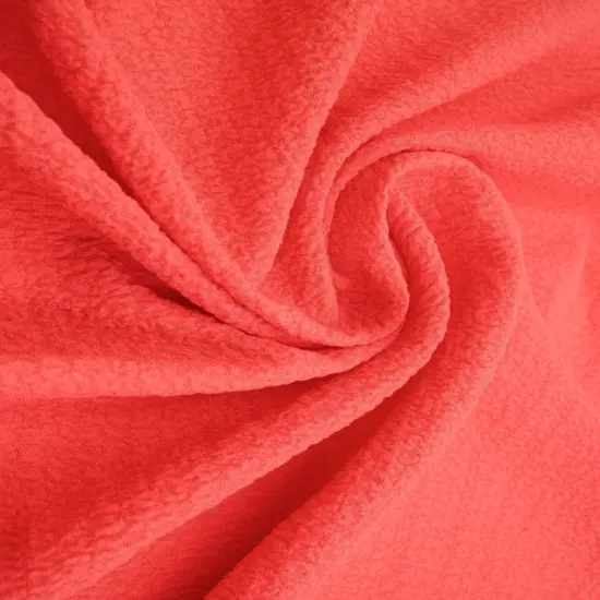 1 Yard Solid Popcorn Woven Fabric, 56/57&Prime; Wide Polyester Spandex Blend ORANGE {2}