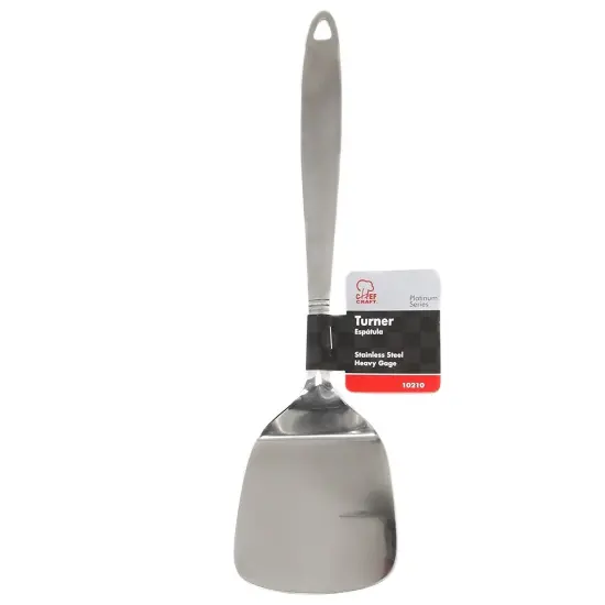 Chef Craft 12.5" Stainless Steel Solid Turner Spatula with Attractive Brushed Finish Handle {5}