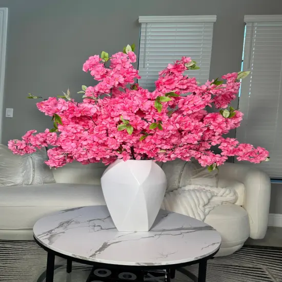 Sienna Hot Pink Silk Cherry Blossom Flower 3 Branches Pack 40'' Inches {1}