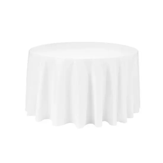 90" Round Polyester Seamless Tablecloth {5}