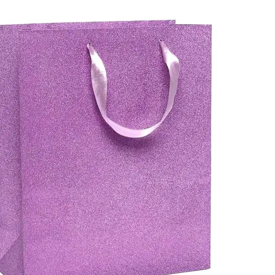 Chic Glitter Grain Euro Totes 7'' x 3 7/8'' x 9 1/16'' for Stylish Packaging Pink {5}