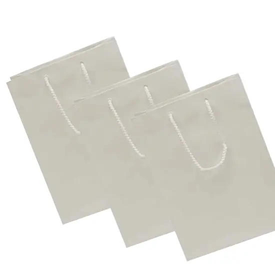 Elegant Glossy Totes 5 1/2'' x 2 1/2'' x 5'' for Upscale Packaging White {2}