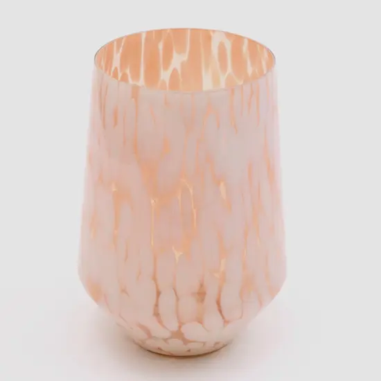 Modern And Decorative White Splutter Hurricane Glass Vase-7X10 Inch {5}