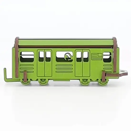 Little & Wood: Woodlet: Medium - NYC Subway 4 Train - Green, 3D Wooden Kit-Set, City Transportation Puzzle, Easy Assembly, Pop Build Fun, Ages 6+ {6}