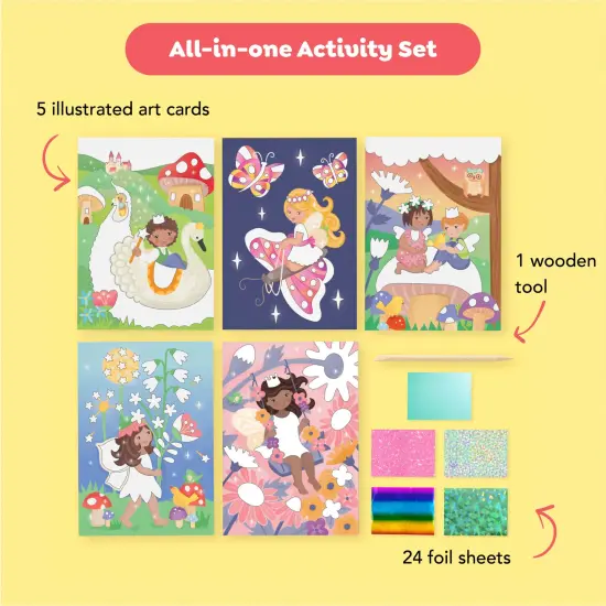 Tiger Tribe: Foil Art - Fairy - Activity Set, Foil Sheets, Magical Themed Art Cards, Create Holographic Scenes, Kids Ages 5+ {3}