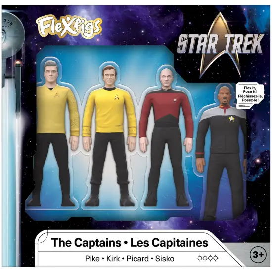 FleXfigs: Star Trek Captains - 4 Character Pack - Articulated Action Figures, Flex It - Pose It!, Collectible Toy Miniatures, Licensed, Kids Ages 3+ {7}