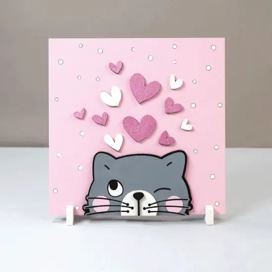 Rosa Talent Kitten - 3D Painting on Primed Fiberboard Set. Create Your DIY Decoration. 7.09*7.09 inches. {1}