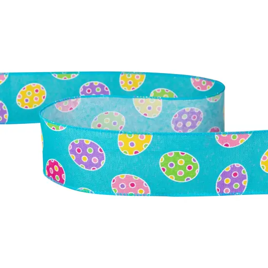 Northlight Blue Easter Egg Spring Wired Craft Ribbon 2.5" x 10 Yards {5}