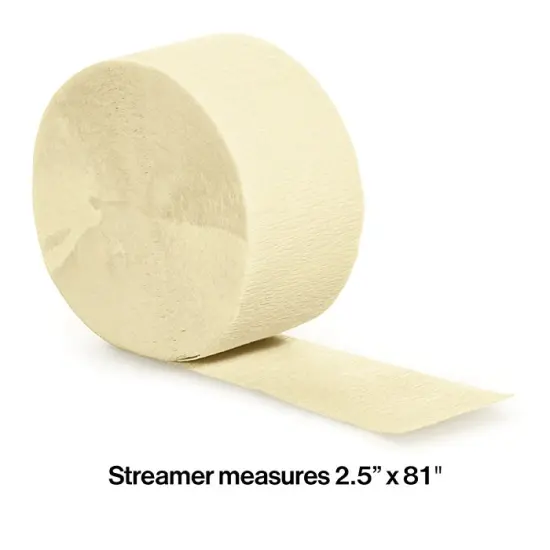 12 pc Bulk Ivory Crepe Streamer 81 ft {2}