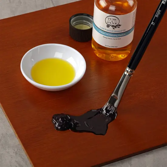 Tusc & Pine Cold Pressed Linseed Oil for Painting - Professional Artists' Paint Medium, Enhance Flow & Translucency, Solvent Free Thinner, Refined in Small Batches in North Carolina {4}