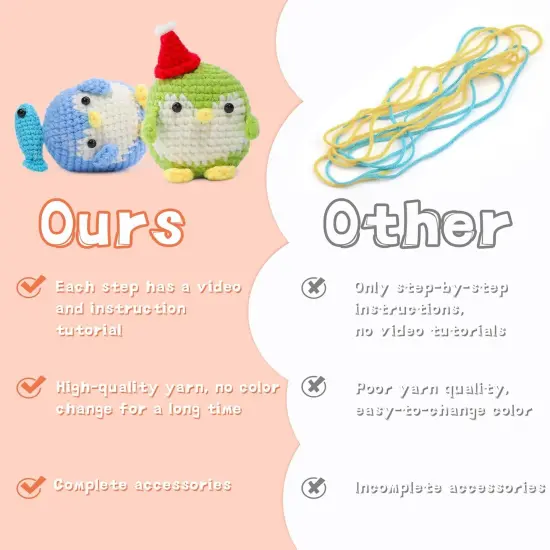 4 Pack Crochet Kit for Beginners, Beginner Animal Kit, Cute Starter {3}