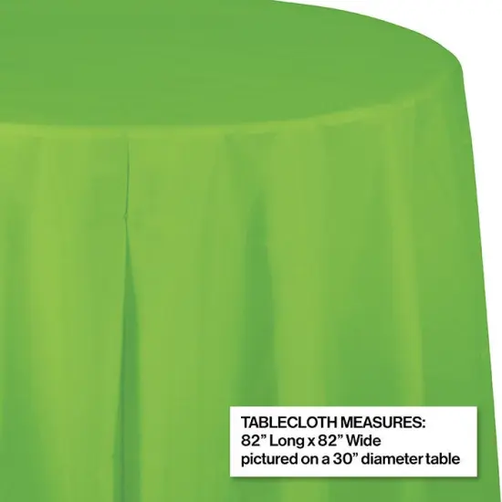 12 pc Bulk Fresh Lime Round Plastic 82 inch Table Covers {2}