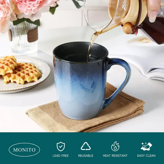 14 OZ Coffee Mugs Set of 6, Modern Large Ceramic Coffee Mugs Set with handle {5}