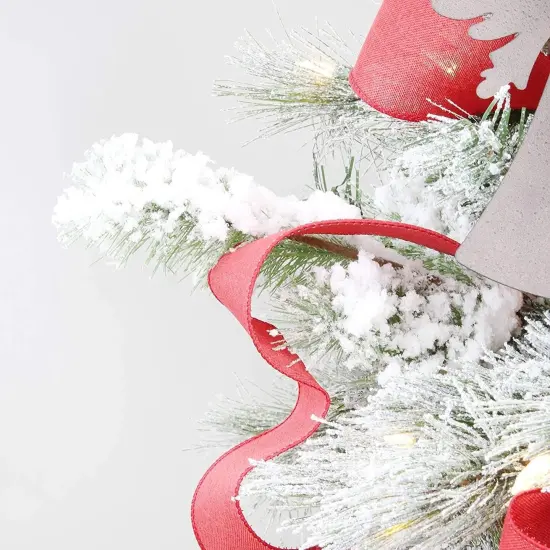 Flocked Evergreen Picks 6ct Snow Frosted Christmas Floral Stems {2}