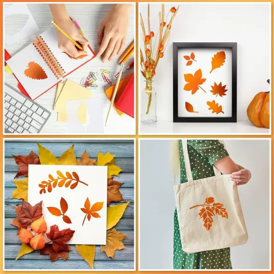 20 Pieces Autumn Leaf Stencils {4}