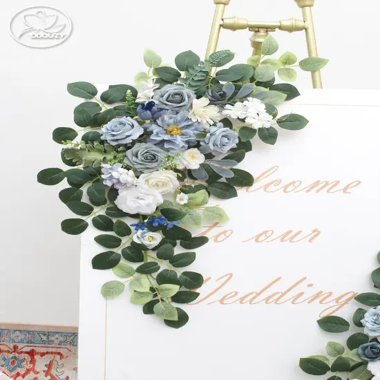 Pack of 2 Wedding Arch, Artificial Flowers, Wedding Decor (Blue) {3}