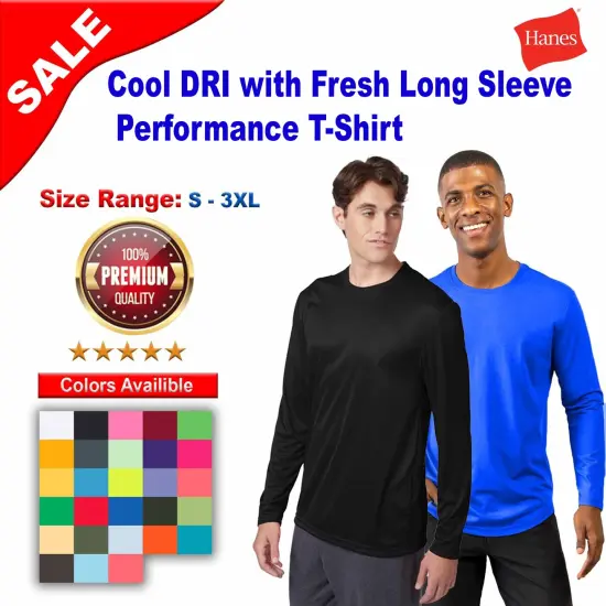 Hanes&reg; Cool DRI with Fresh Long-Sleeve Performance T-Shirt White {2}