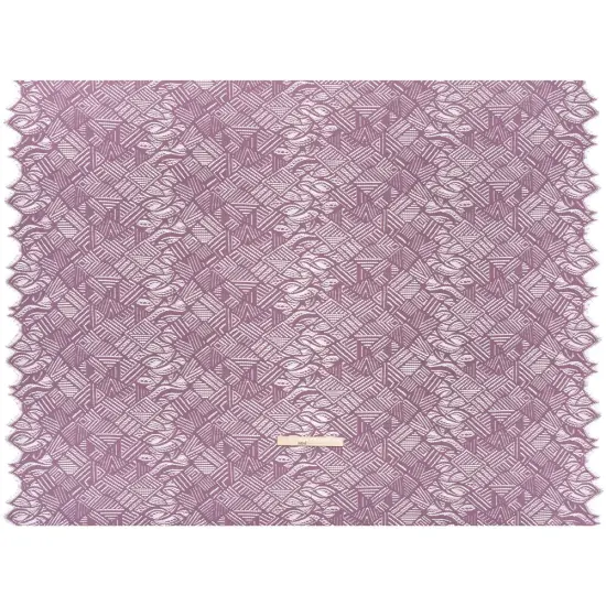 1 Yard Amethyst Raschel Lace Fabric Geometry Leaves Organic Edge Sheer Nylon 54 Inch Width {4}