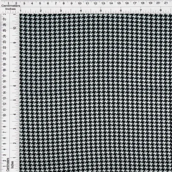 1 Yard Bubble Satin Houndstooth Print Fabric, 58/59&Prime; Wide 97% Polyester, 3% Spandex IVORY {7}