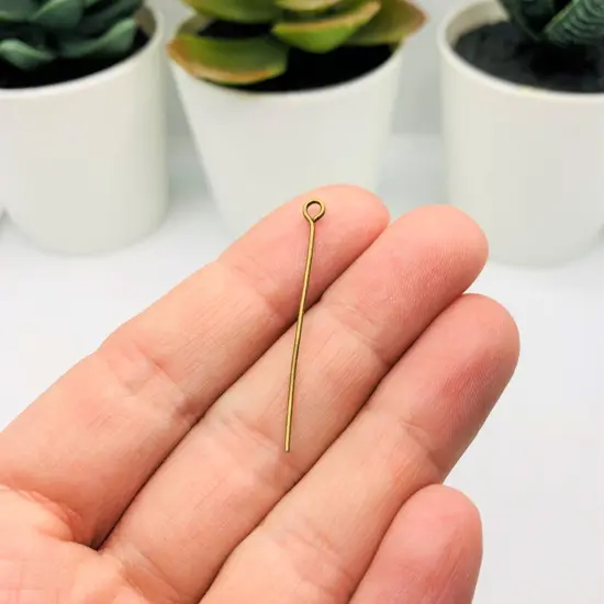 100 or 500 Pieces: 35 mm Bronze Plated Eye pins, 21g {4}