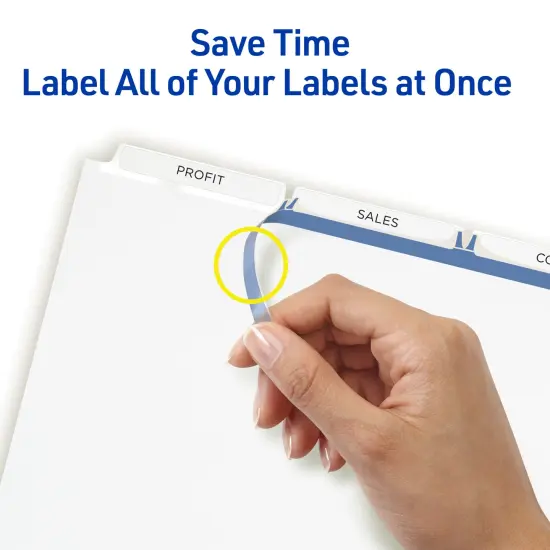 Avery 3-Tab Unpunched Dividers for Use with Any Binding System, Easy Print & Apply Clear Label Strip, Index Maker Customizable White Tabs, 25 Sets (11442) {4}