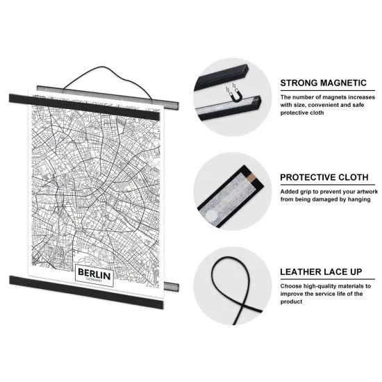 16x20 Poster Frame, 16x24 Magnetic Poster Hanger Wood Frame Frames for Photo Picture Canvas Artwork Wall Hanging (16", Black) {4}