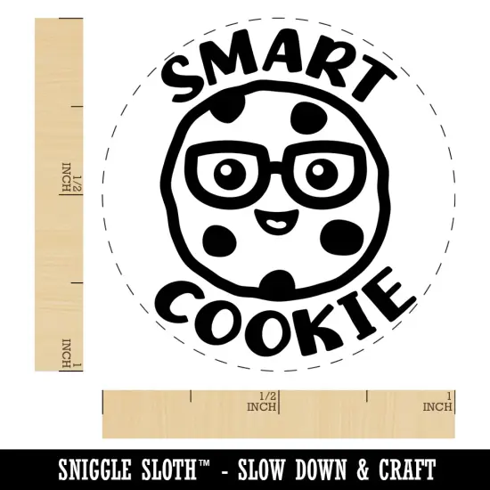 Smart Cookie with Glasses Teacher Self-Inking Rubber Stamp for Stamping Crafting Planners Black {1}