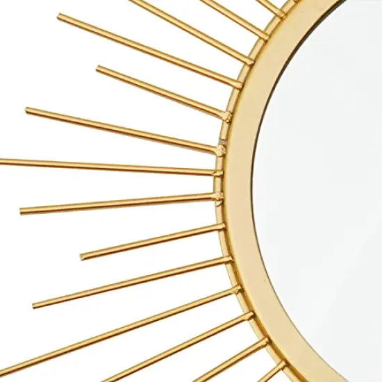3 Pack Sunburst Wall Mirror Metal Wall Mounted Mirrors Bling Home Decorative Hanging Wall Art for Living Room Bedroom-Sunburst Gold {6}