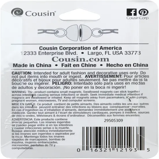 CousinDIY Stainless Steel Elegance Beads & Findings-Ball Magnetic Clasp 1/Pkg {3}