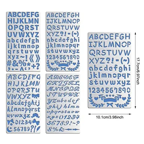 4 Pieces 4x7 Inch Metal Engraving Stencils Letter Number Metal Stencils for Wood Carving, Drawings and Woodburning, Engraving and Scrapbooking Project {1}