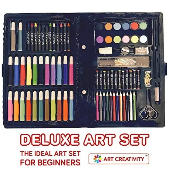 101 Pieces Deluxe Art Kit For Kids Art Set- Beginners Supplies Artist Drawing Painting Kit with Coloring Book, Art And Craft Gift Set for Boys, Girls, Ages 6 7 8 9 10 11 12 {1}