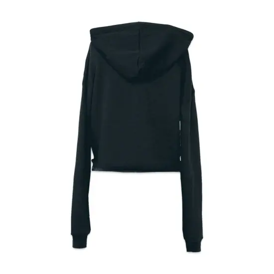 Bella + Canvas Cropped Fleece Hoodie - Black, Size Medium {1}