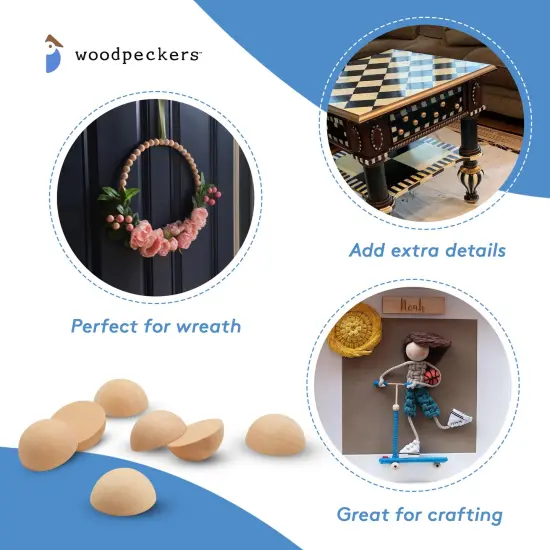 Wooden Split Balls, Multiple Sizes, Half Balls for Crafting and DIY D&eacute;cor |Woodpeckers {5}